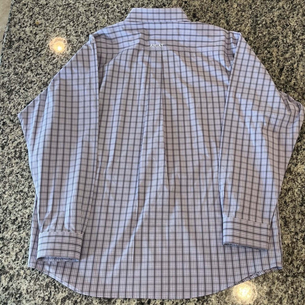 Ariat Shirt Mens XL Purple Pro Series Long Sleeve Button Up Western Rodeo - Picture 6 of 9